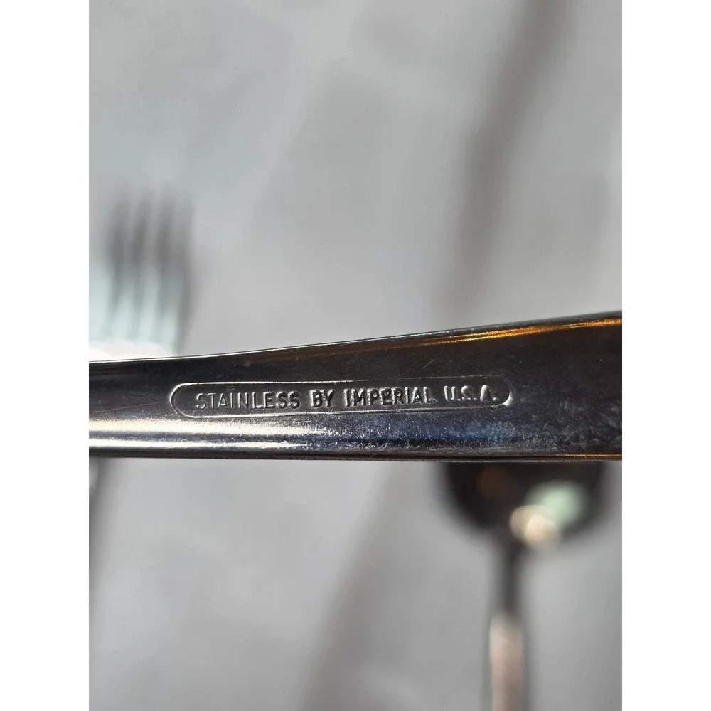 Vintage Imperial USA Stainless Fork Superior‎ Ladle Italy Silver Plate Spoon A6